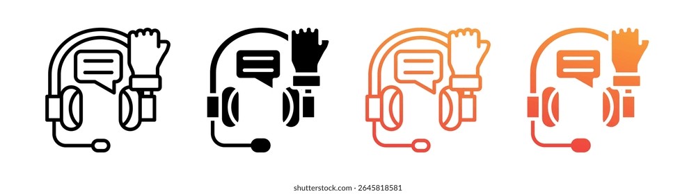 Support Multi Style Icon Set Vector
