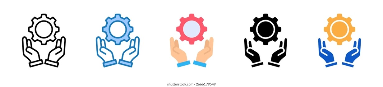 Asistencia de múltiples iconos de estilo Ilustración vectorial de diseño.