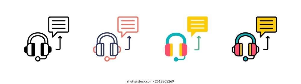 Support Multistyle Icon Set Vector