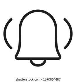 Support, notification bell. Reminder alarm vector pictogram. Web icon.