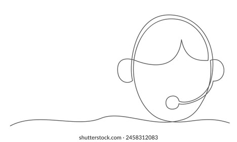 Support One line drawing on white background