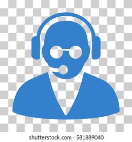 Support Operator vector icon. Illustration style is a flat iconic cobalt symbol on a transparent background.