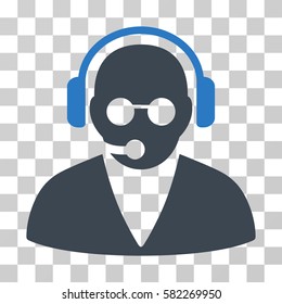 Support Operator vector icon. Illustration style is a flat iconic bicolor smooth blue symbol on a transparent background.