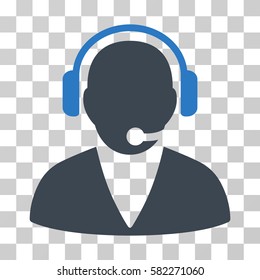 Support Operator vector icon. Illustration style is a flat iconic bicolor smooth blue symbol on a transparent background.