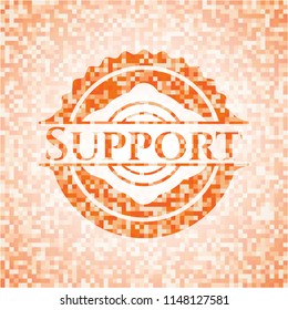 Support orange mosaic emblem