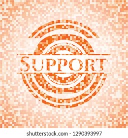 Support orange mosaic emblem