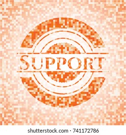 Support orange mosaic emblem