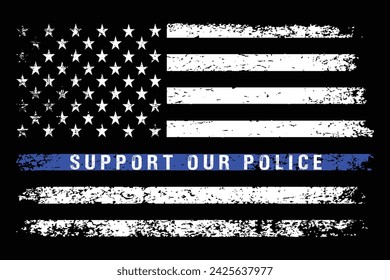 Support Our Police With USA Flag Design.