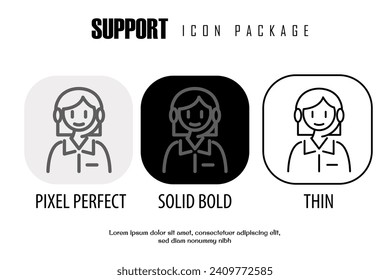 support outline icon in different style vector design pixel perfect