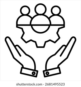 Vector de ilustración de icono de contorno de Asistencia
