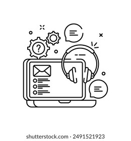 Support Outline Icon, Vector illustration