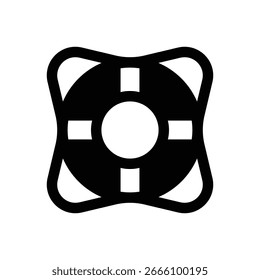 Suporte. Ícone de vetor de traçado com contorno e detalhes preenchidos em preto.