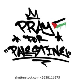 Support for Palestine in Graffiti Style
