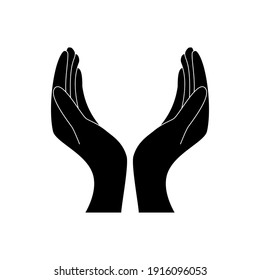 Support, peace, care hand gesture. Vector icon illustration isolated