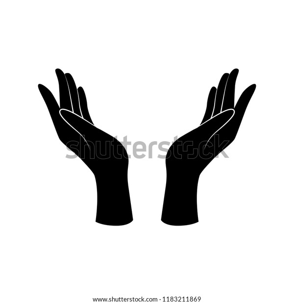 Support, peace,\
care hand gesture. Vector\
icon.