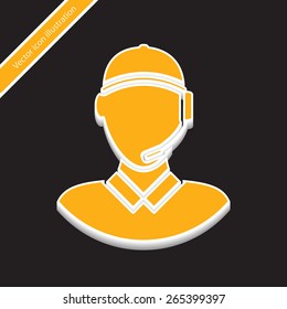 Support people flat icon illustration.
