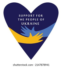 Support for the people of Ukraine.Support banner for Ukraine.Peace banner,poster in yellow and blue color.