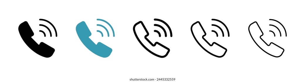 Support Phone Call and Contact Icons. Mobile Telephony and Customer Service Symbols.