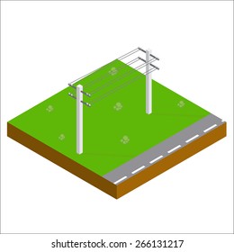 Support Power Lines Isometric