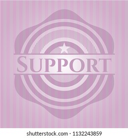 Support realistic pink emblem