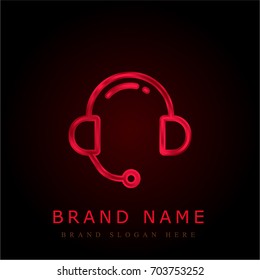 Support red chromium metallic logo