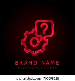 Support red chromium metallic logo