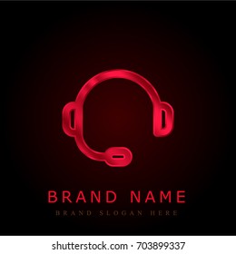 Support red chromium metallic logo