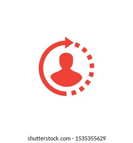 Support Red Icon On White Background. Red Flat Style Vector Illustration.