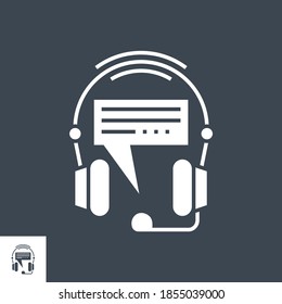 Support Related Vector Glyph Icon. Isolated on Black Background. Vector Illustration.