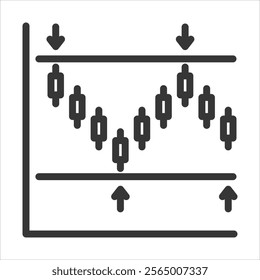 Support Resistance Level Outline Icon Vector Illustration
