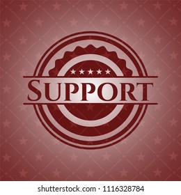 Support retro style red emblem
