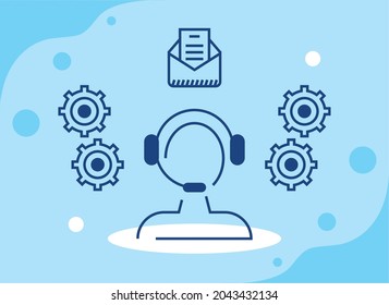 support service with agent icons