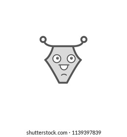 Support service bot icon. Vector illustration Artificial Intelligence. Logo concept of Robot on white background. Media, soft, cybernetics, support center, electronics, software, technology, network.