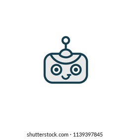 Support service bot icon. Vector illustration Artificial Intelligence. Logo concept of Robot on white background. Media, soft, cybernetics, support center, electronics, software, technology, network.