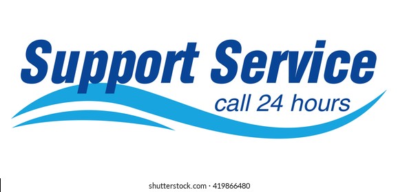 support Service call 24 hours Logo Template Design Vector