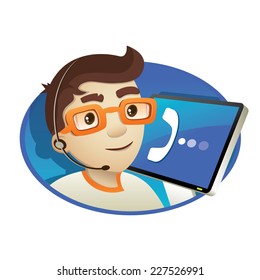 support service character man
