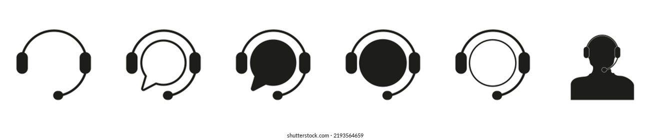 Servicio de soporte técnico.  Iconos del vector de conversación. Centro de llamadas, ilustración vectorial eps10