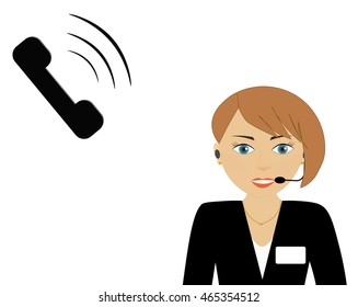 Support service. Girl - operator.