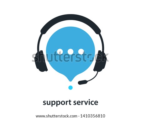 Support service with headphones. Customer Support Icon. Consultation, telemarketing, consultant, secretary
