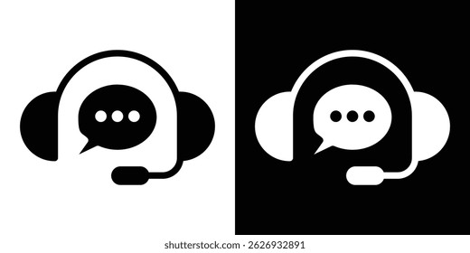 Concepto de icono de auriculares de servicio de Asistencia, Ilustración vectorial