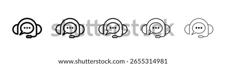 Support service headset icon filled flat sign concept for web design.