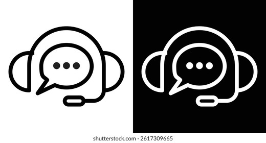 Support service headset icon vector for web and mobile app. Symbol isolated.