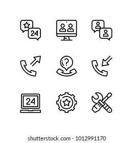 Support, service, help simple line icons for web and mobile design pack 5