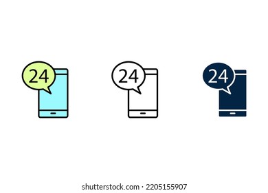 Icono de línea de concepto del servicio de soporte y de Helpdesk relacionados. Ilustración de elemento simple. Servicio de soporte y diseño de símbolos de esquema de conceptos relacionados con el servicio de asistencia.