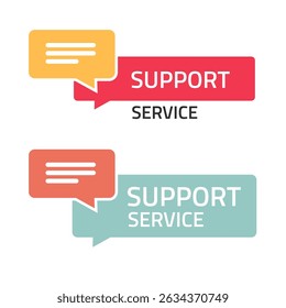 Support-Service-Hotline-Logo-Symbol, Vektorgrafik-Illustrationssatz, moderne Live-Chat-Hotline-Kundenhelpline, Webzeichen-Symbol, technische Hilfe für Kunden, Linie Bild ClipArt