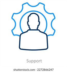 concepto de icono de soporte y servicio