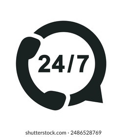 Support service icon, customer consultation hotline, call center help.