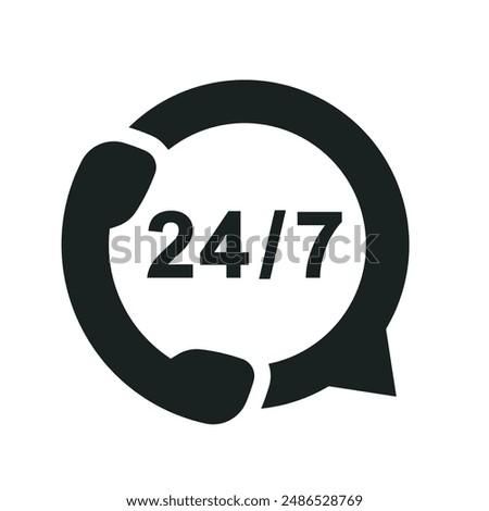 Support service icon, customer consultation hotline, call center help.