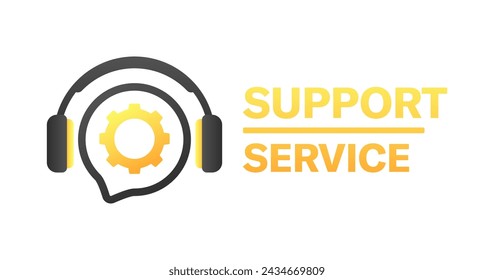 Icono de servicio de asistencia. Estilo plano. Icono vectorial