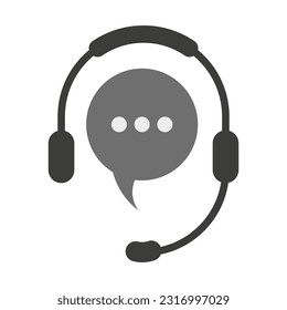 support service icon, hotline customer advice, call center help. Vector illustration. Stock picture.